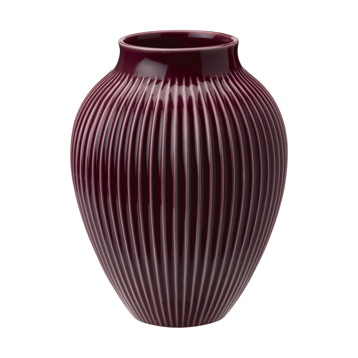 Knabstrup Keramik Knabstrup Vase geriffelt 20cm Berry
