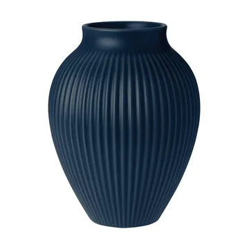 Knabstrup Vase geriffelt 20cm - Dark blue - Knabstrup Keramik