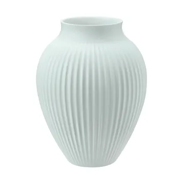 Knabstrup Vase geriffelt 20cm - Ice blue - Knabstrup Keramik