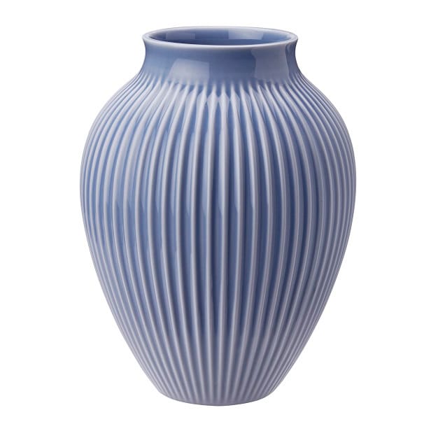 Knabstrup Vase geriffelt 20cm - Lavendelblau - Knabstrup Keramik