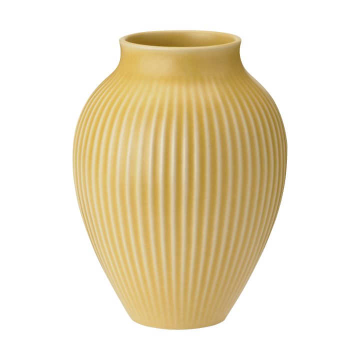 Knabstrup Vase geriffelt 20cm - Yellow - Knabstrup Keramik