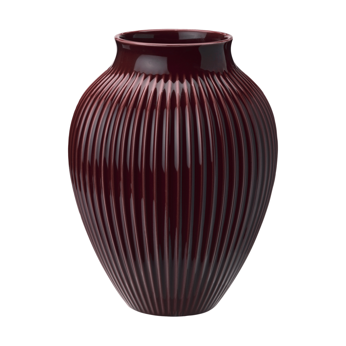 Knabstrup Keramik Knabstrup Vase geriffelt 27cm Berry