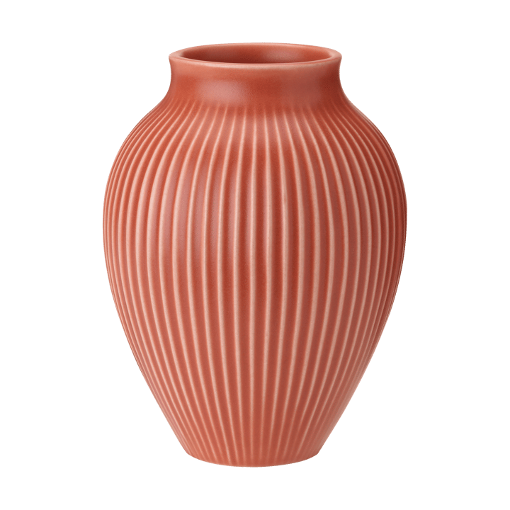 Knabstrup Vase geriffelt 27cm - Coral - Knabstrup Keramik