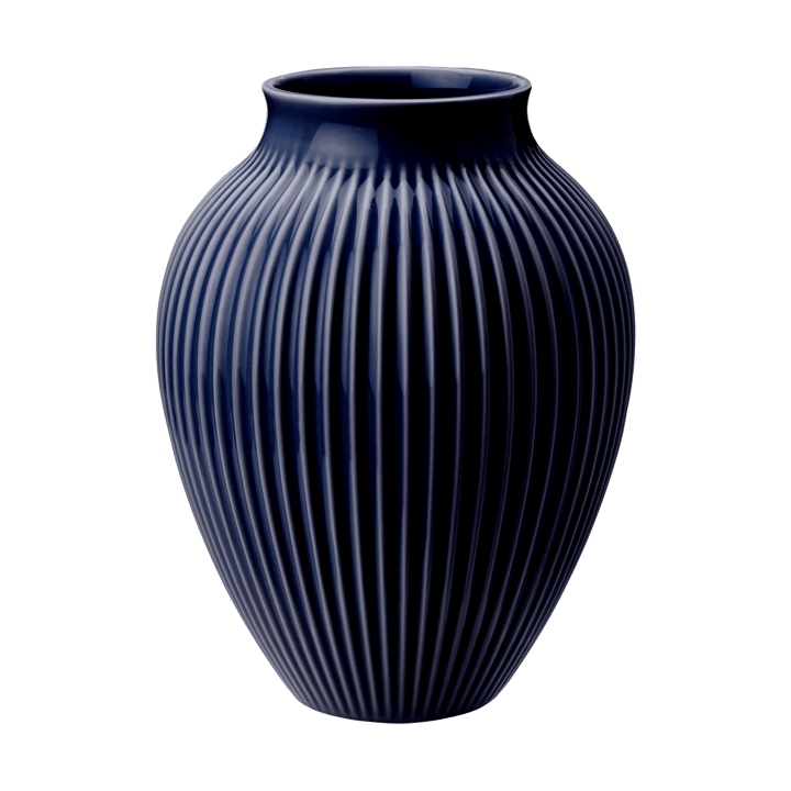 Knabstrup Vase geriffelt 27cm - Dark blue - Knabstrup Keramik