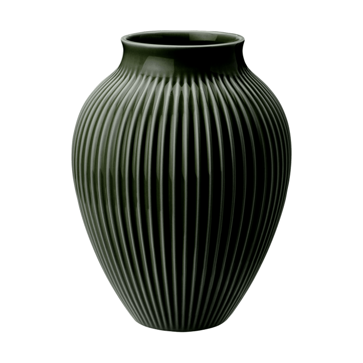 Knabstrup Vase geriffelt 27cm - Dark green - Knabstrup Keramik