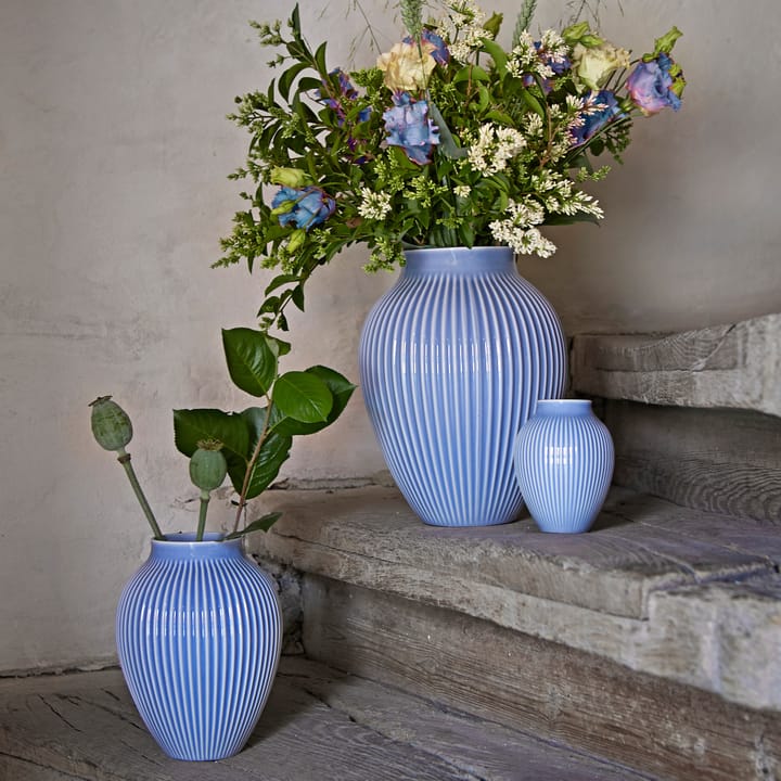Knabstrup Vase geriffelt 27cm - Lavendelblau - Knabstrup Keramik
