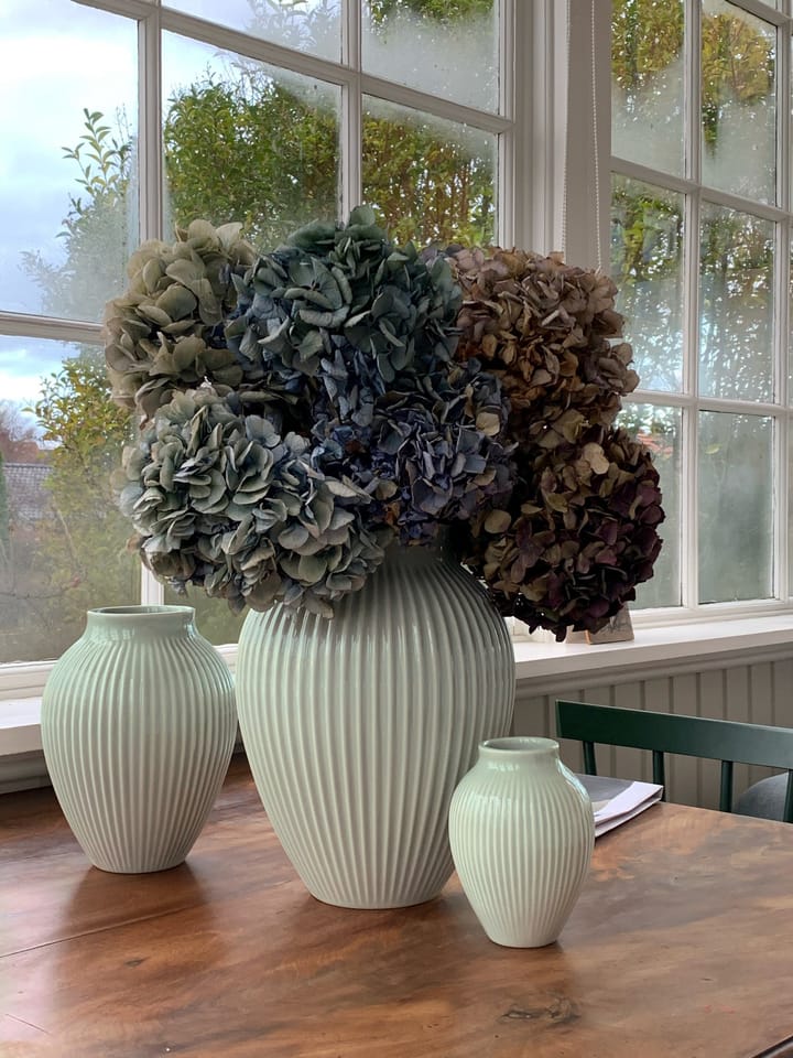 Knabstrup Vase geriffelt 27cm, Minzgrün Knabstrup Keramik