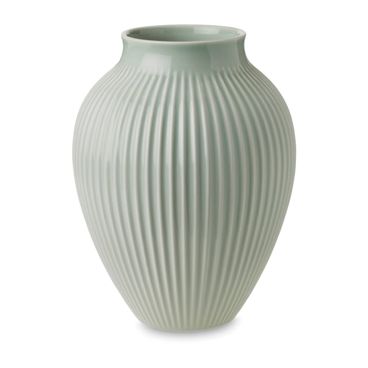 Knabstrup Vase geriffelt 27cm - Minzgrün - Knabstrup Keramik