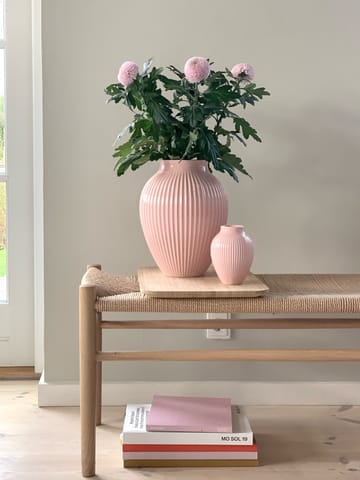 Knabstrup Vase geriffelt 27cm - Rosa - Knabstrup Keramik