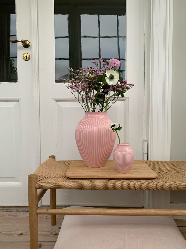 Knabstrup Vase geriffelt 27cm - Rosa - Knabstrup Keramik