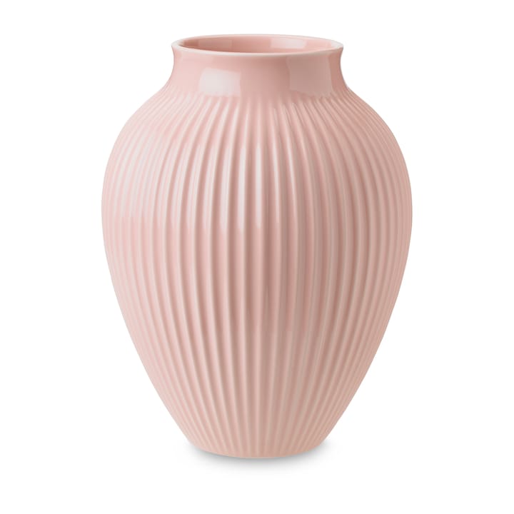 Knabstrup Vase geriffelt 27cm - Rosa - Knabstrup Keramik