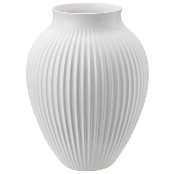 Knabstrup Vase geriffelt 27cm - weiß - Knabstrup Keramik