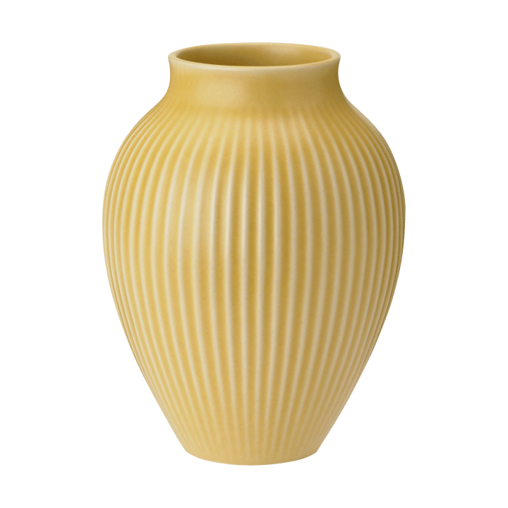 Knabstrup Vase geriffelt 27cm - Yellow - Knabstrup Keramik