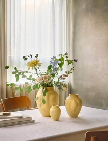 Knabstrup Vase geriffelt 27cm - Yellow - Knabstrup Keramik