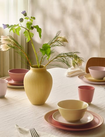 Knabstrup Vase geriffelt 27cm - Yellow - Knabstrup Keramik