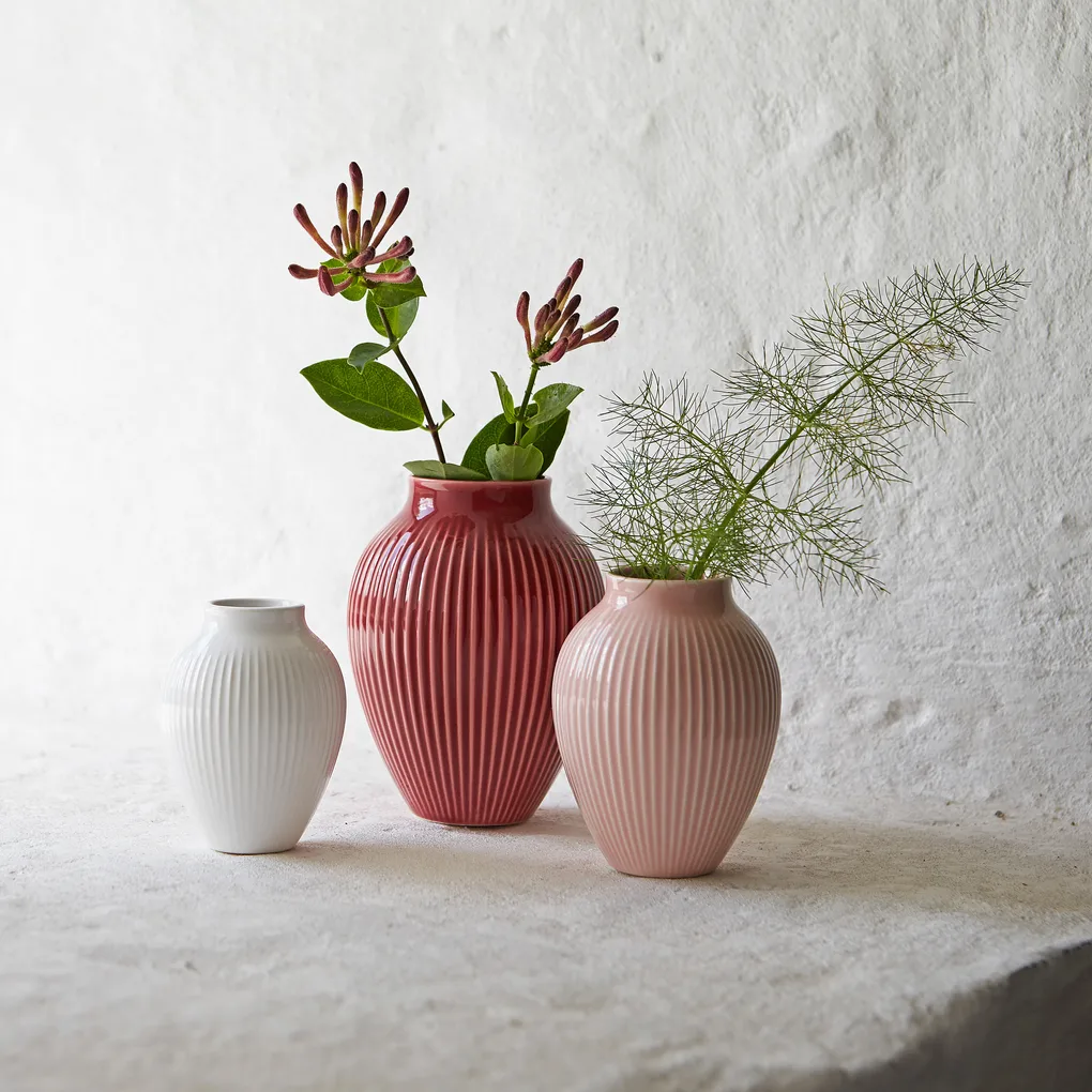 Knabstrup Vase geriffelt 3er Pack von Knabstrup Keramik online kaufen bei NordicNest.de