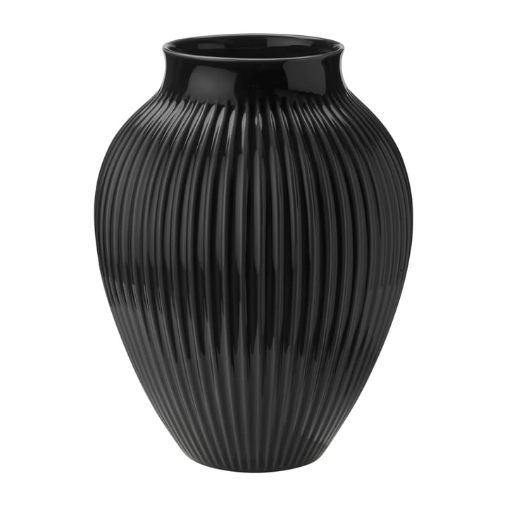 Knabstrup Vase gerippt 35cm - Schwarz - Knabstrup Keramik