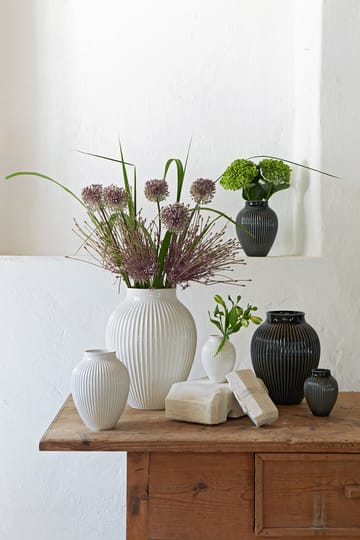 Knabstrup Vase gerippt 35cm - Weiß - Knabstrup Keramik