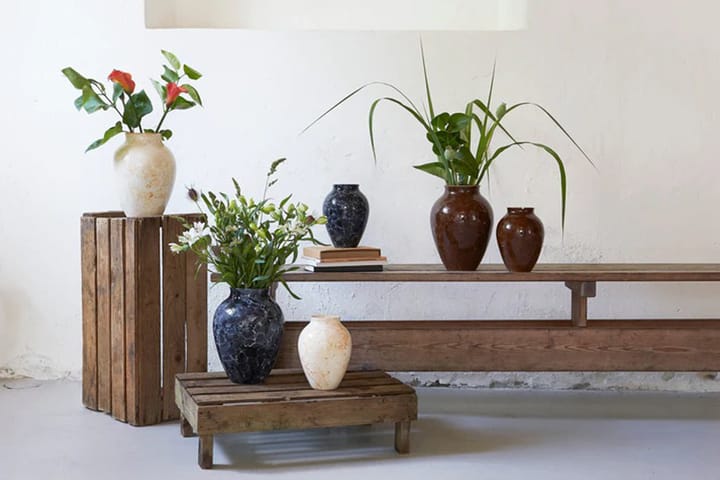 Knabstrup Vase Natura 27cm, Weiß-Hellbraun Knabstrup Keramik
