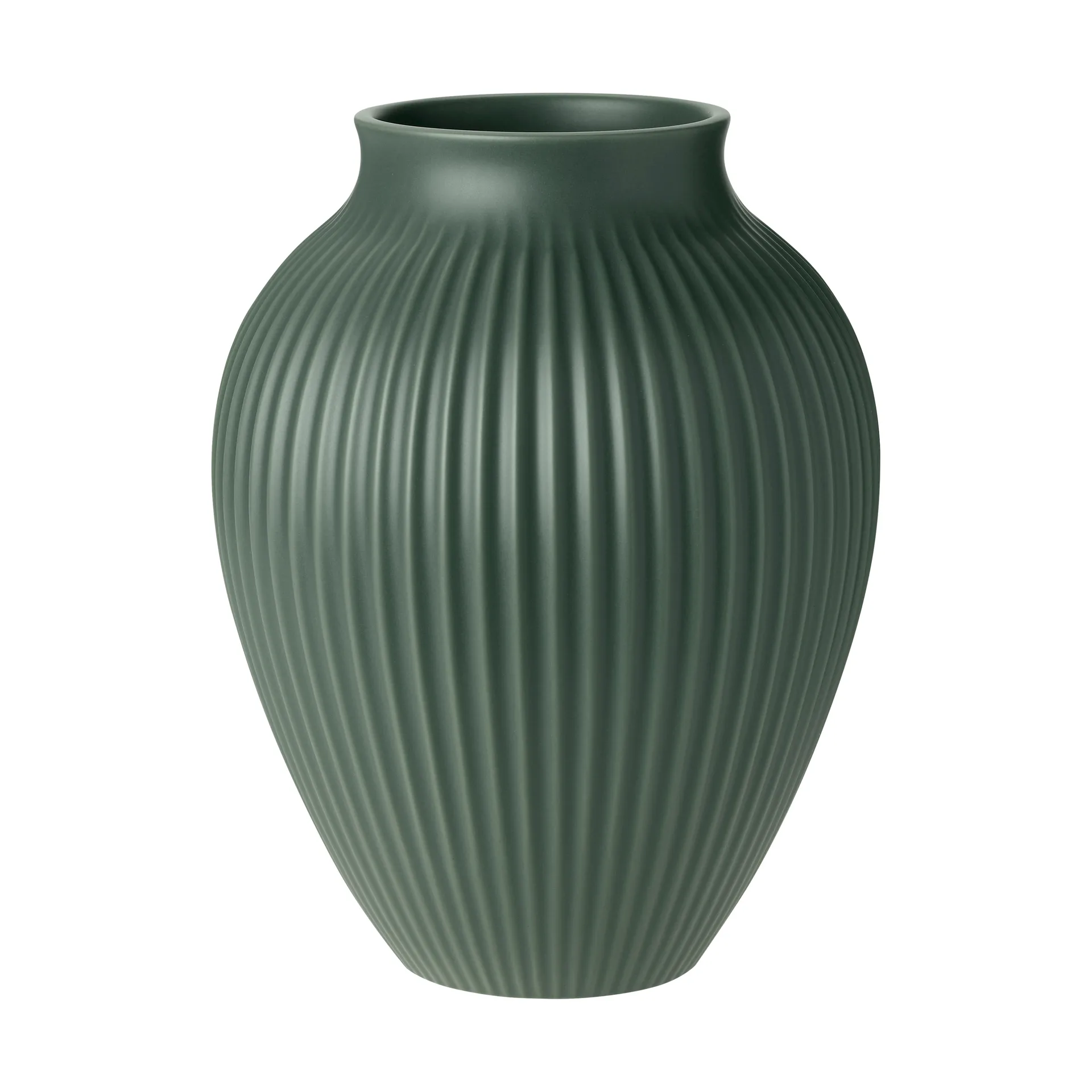Knabstrup Vase ripple matt Celadon green, 12,5 cm Knabstrup Keramik