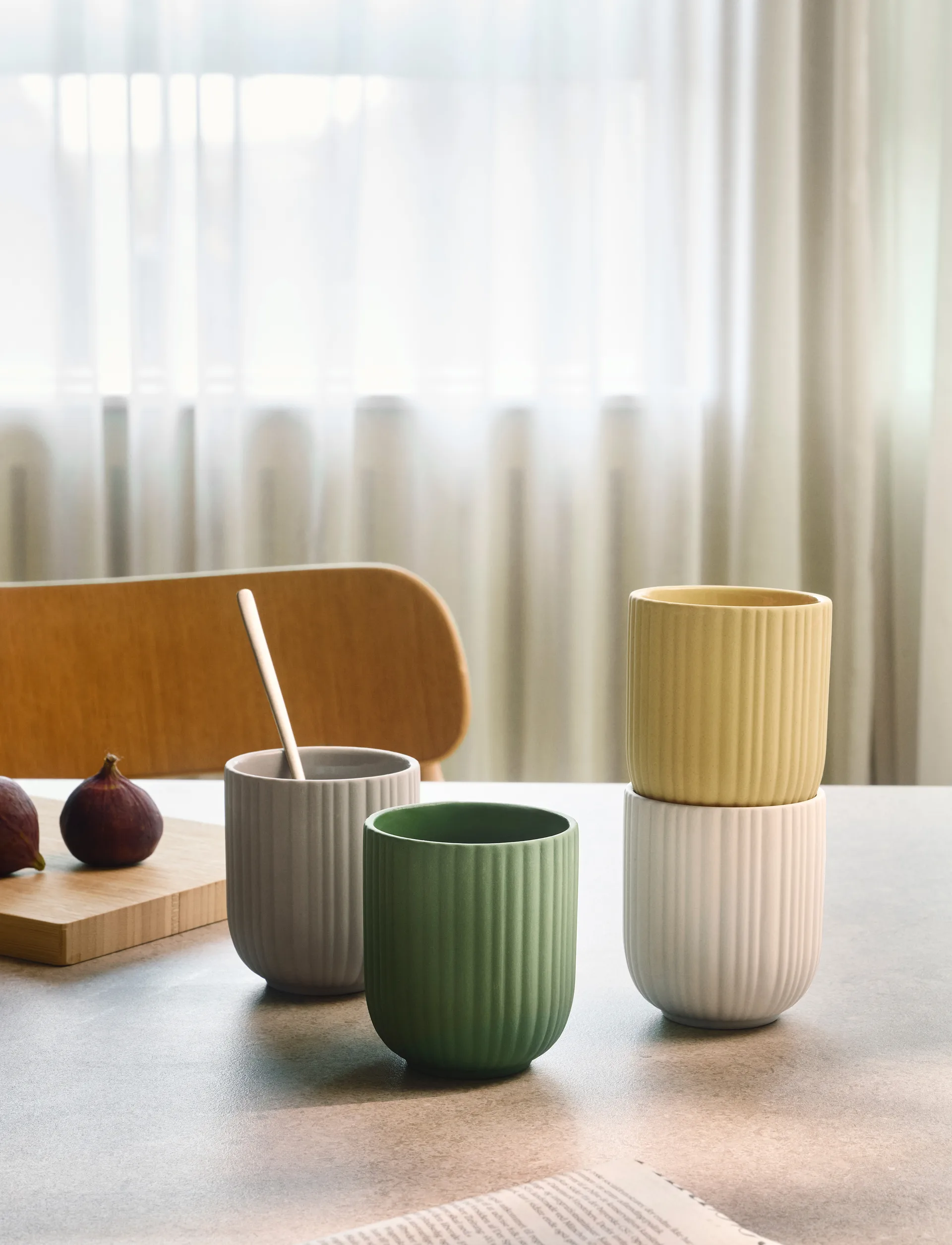 Verda Tasse 25 cl, Soft light grey Knabstrup Keramik