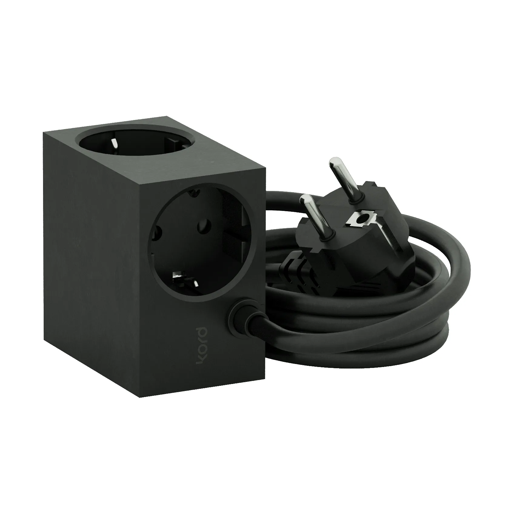 Cuboid Steckdose 2 m, Black Kord
