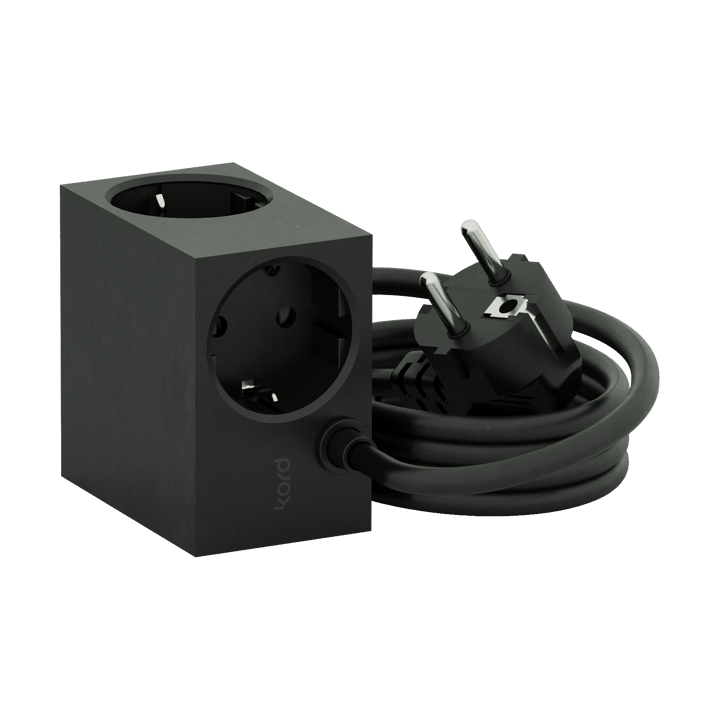 Cuboid Steckdose 2 m - Black - Kord