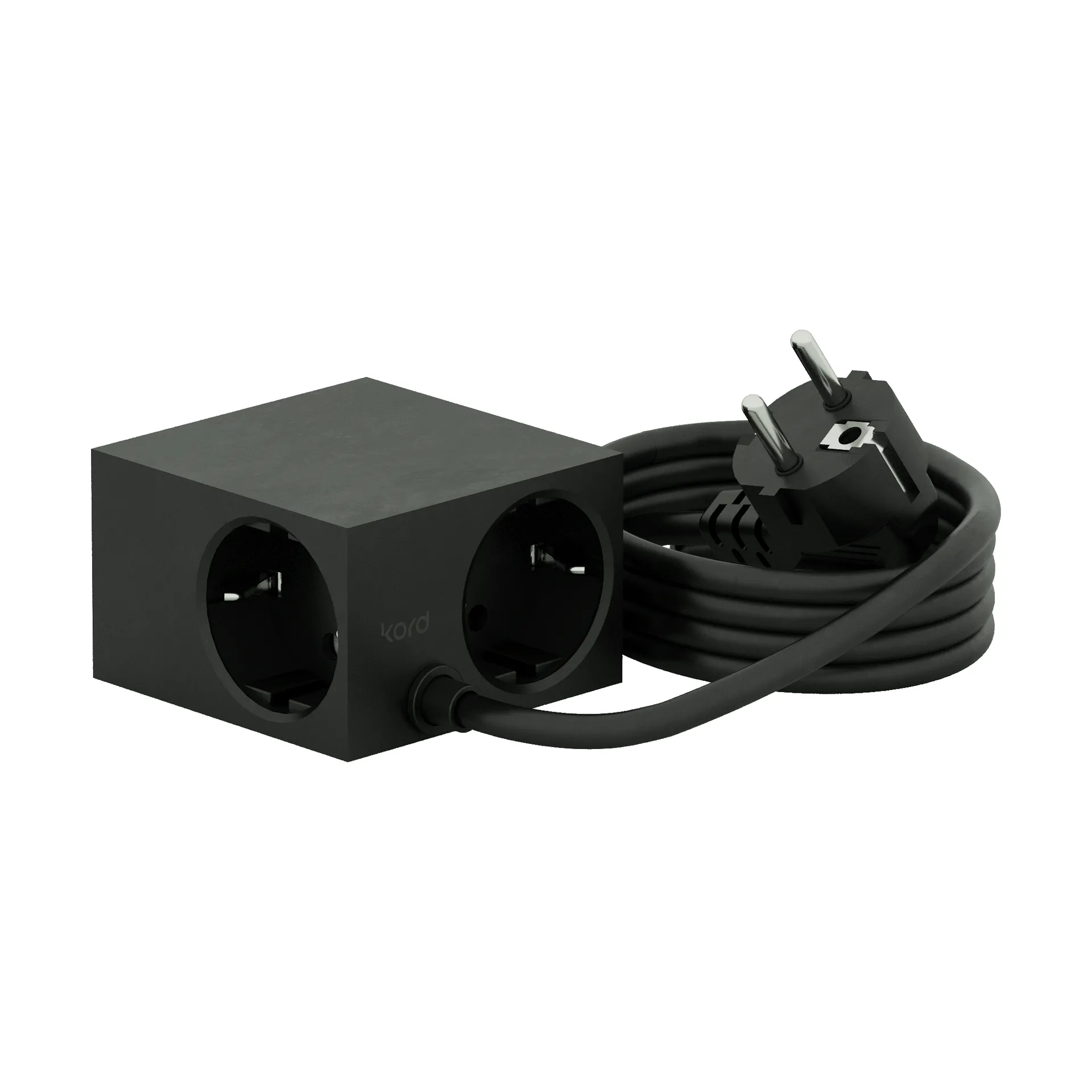 Cuboid Steckdose 2 m, Black Kord