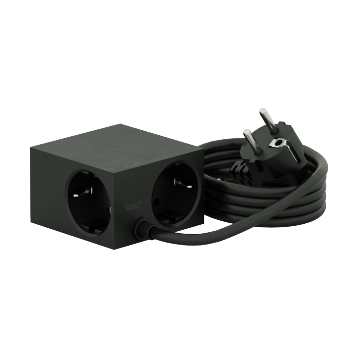 Cuboid Steckdose 2 m, Black Kord