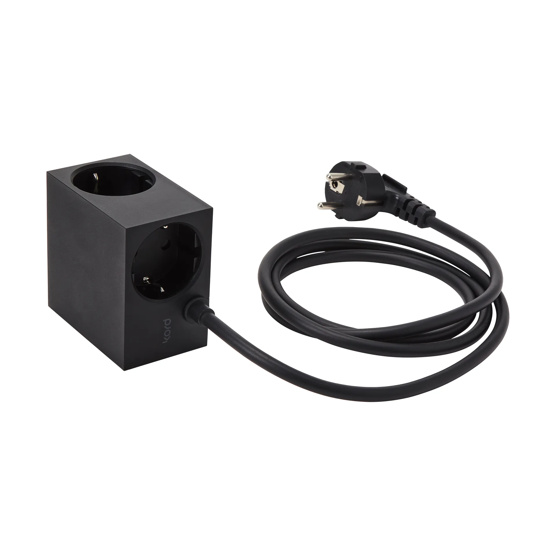 Cuboid Steckdose 2 m, Black Kord