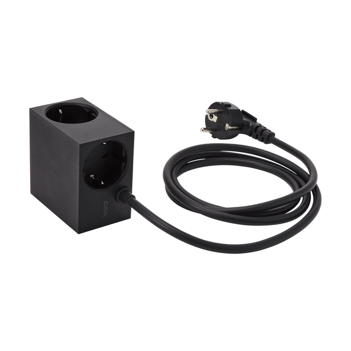 Cuboid Steckdose 2 m, Black Kord