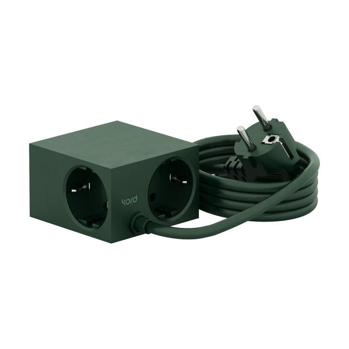 Cuboid Steckdose 2 m, Dark Green Kord