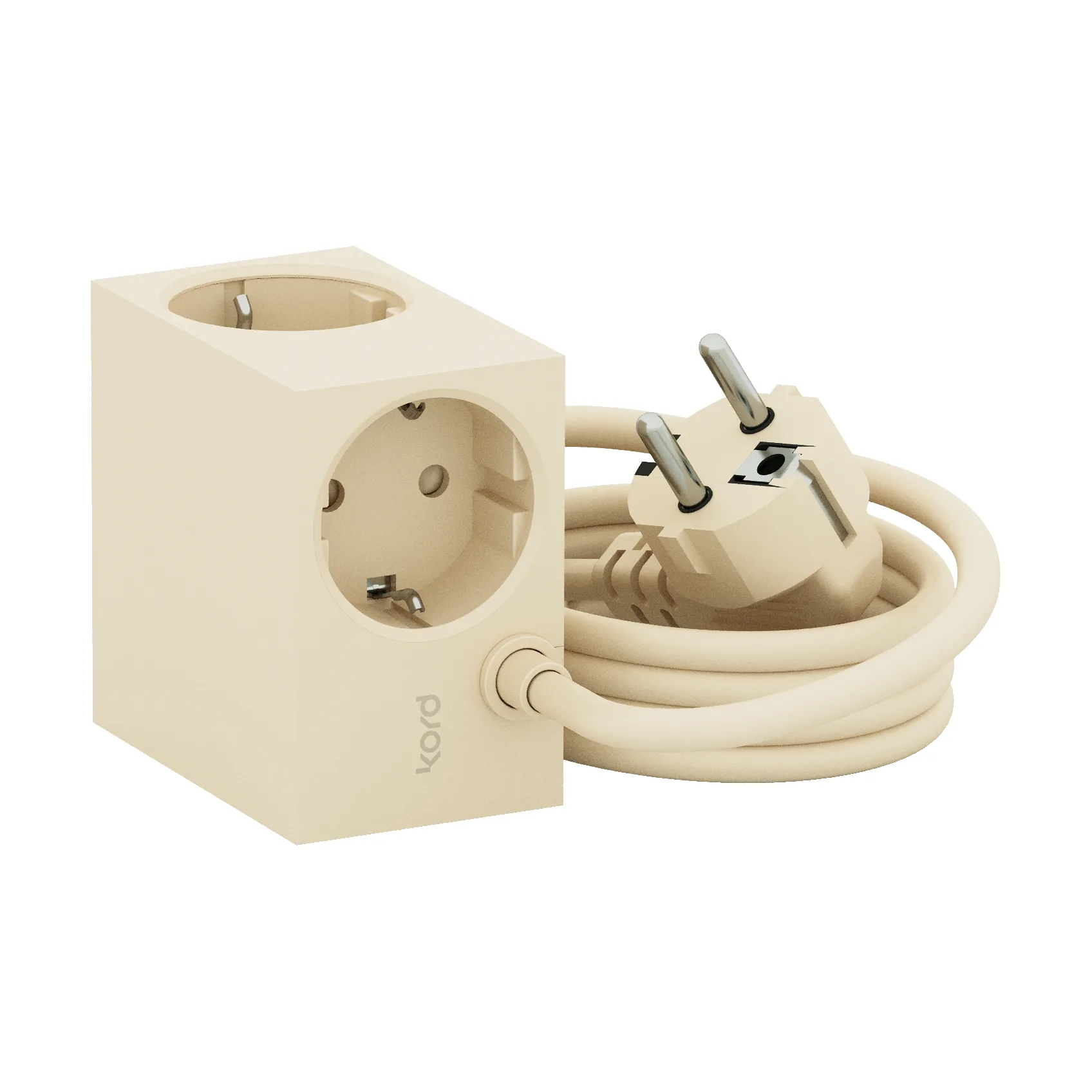 Cuboid Steckdose 2 m, Pearled Ivory Kord