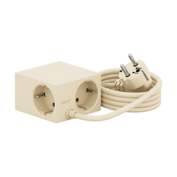 Cuboid Steckdose 2 m, Pearled Ivory Kord