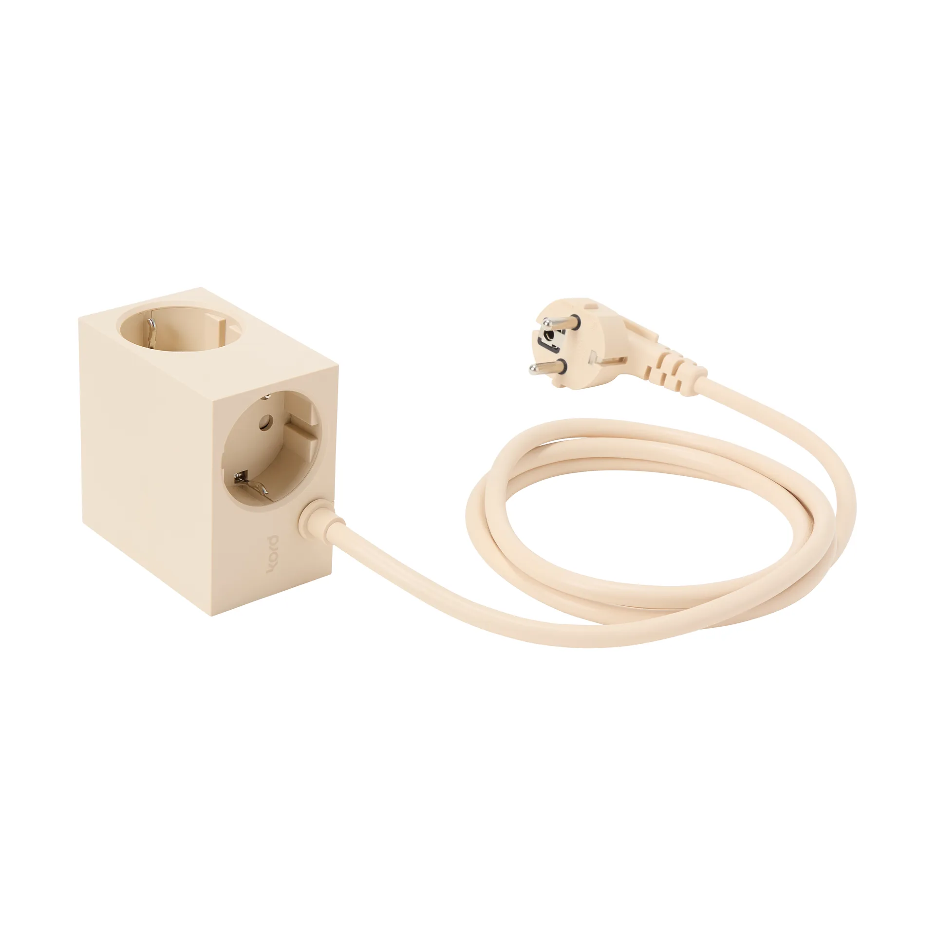 Cuboid Steckdose 2 m, Pearled Ivory Kord