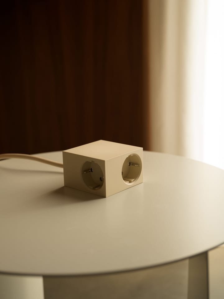 Cuboid Steckdose 2 m, Pearled Ivory Kord