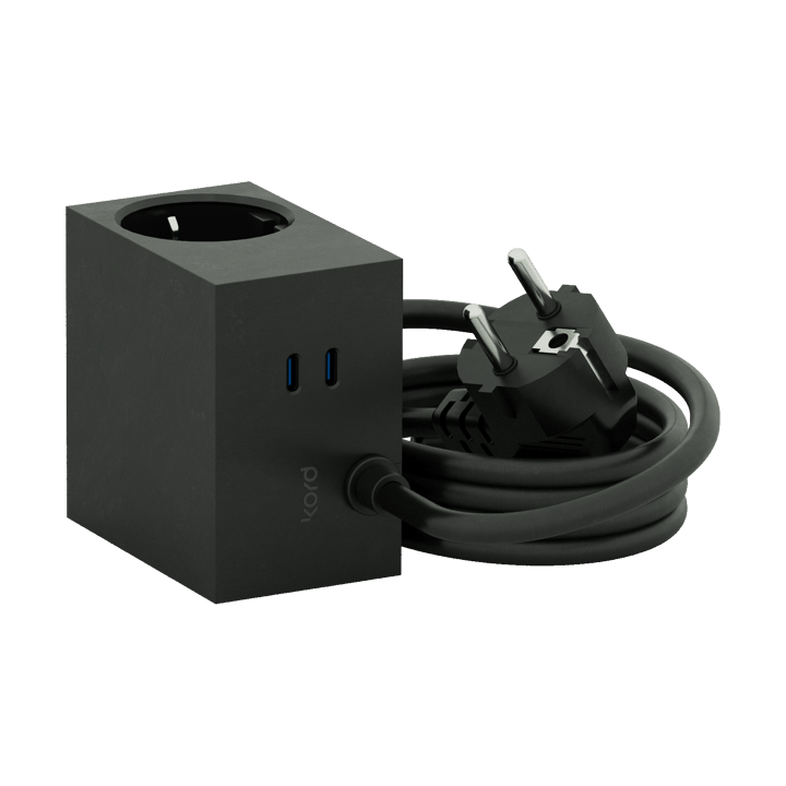 Cuboid+ Steckdose USB-C 30W 2 m, Black Kord