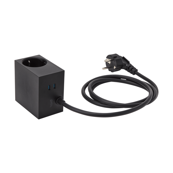 Cuboid+ Steckdose USB-C 30W 2 m, Black Kord