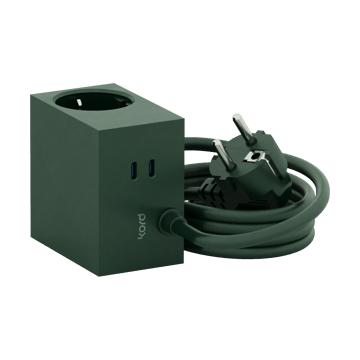 Cuboid+ Steckdose USB-C 30W 2 m - Dark Green - Kord