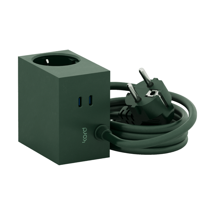 Cuboid+ Steckdose USB-C 30W 2 m, Dark Green Kord