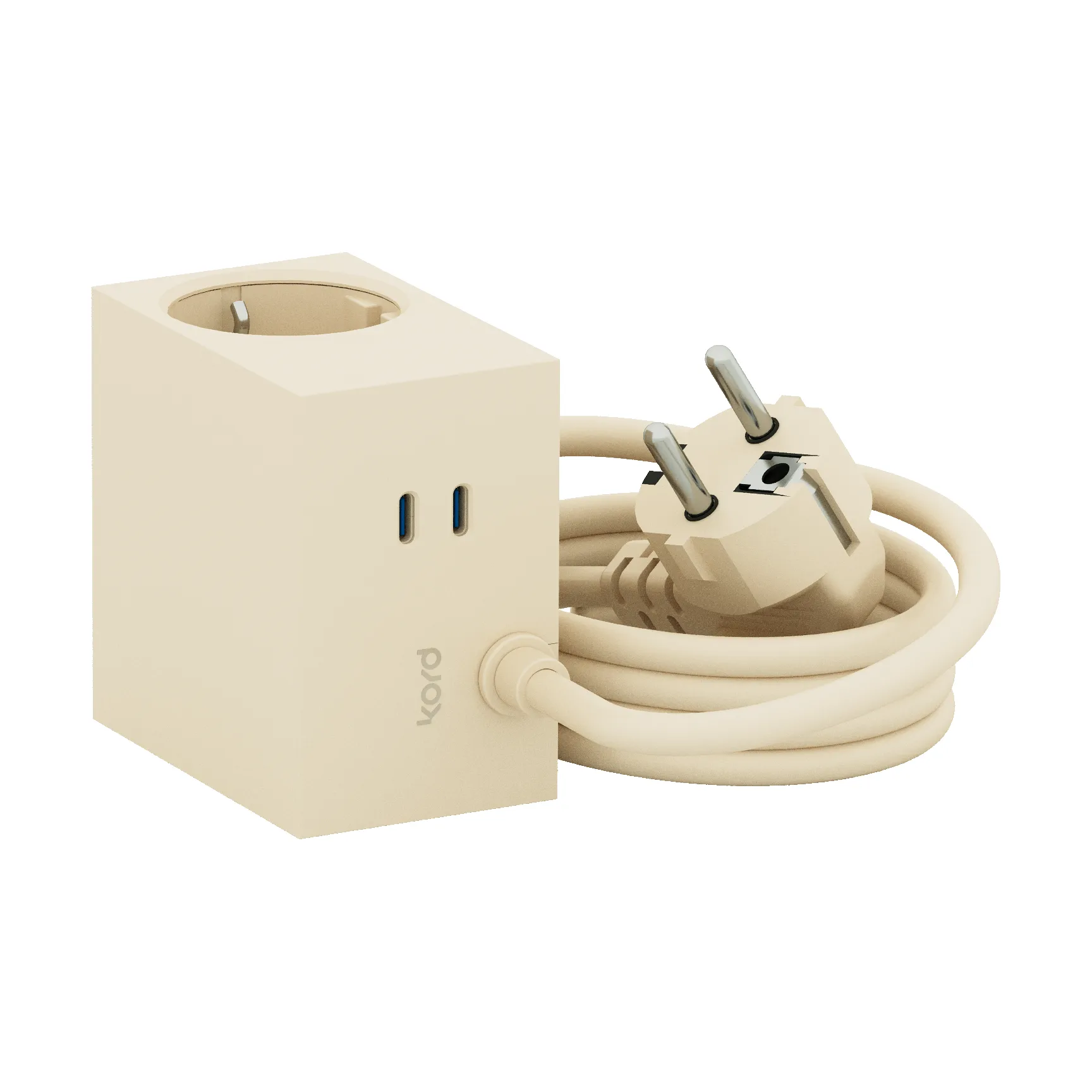 Cuboid+ Steckdose USB-C 30W 2 m, Pearled Ivory Kord