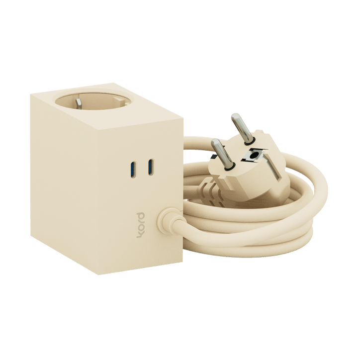 Cuboid+ Steckdose USB-C 30W 2 m, Pearled Ivory Kord
