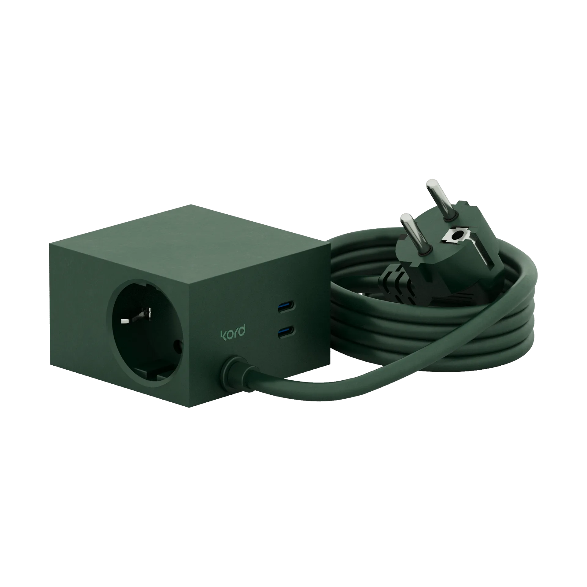 Cuboid+ Steckdosenleiste USB-C 30W 2 m, Dark Green Kord