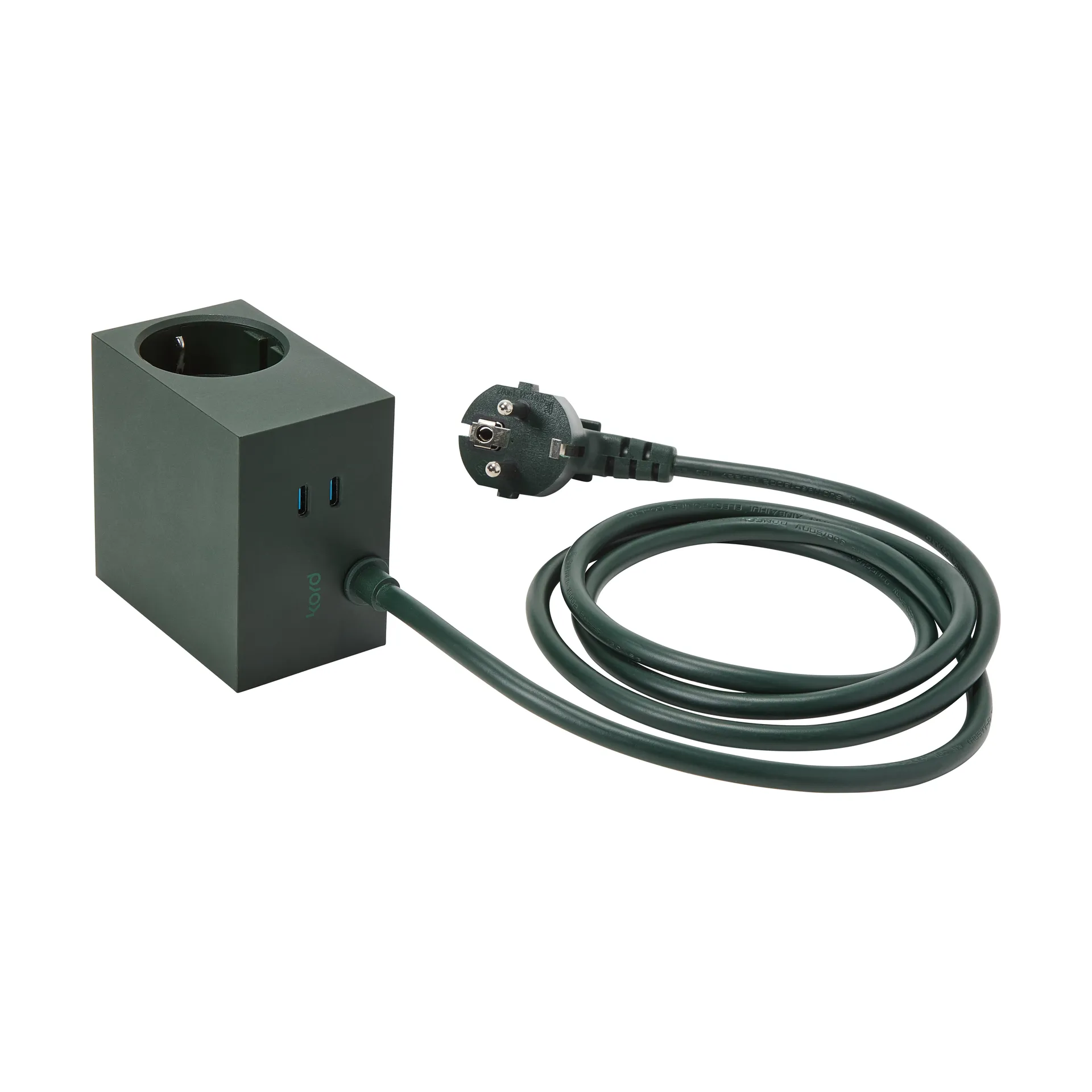 Cuboid+ Steckdosenleiste USB-C 30W 2 m, Dark Green Kord