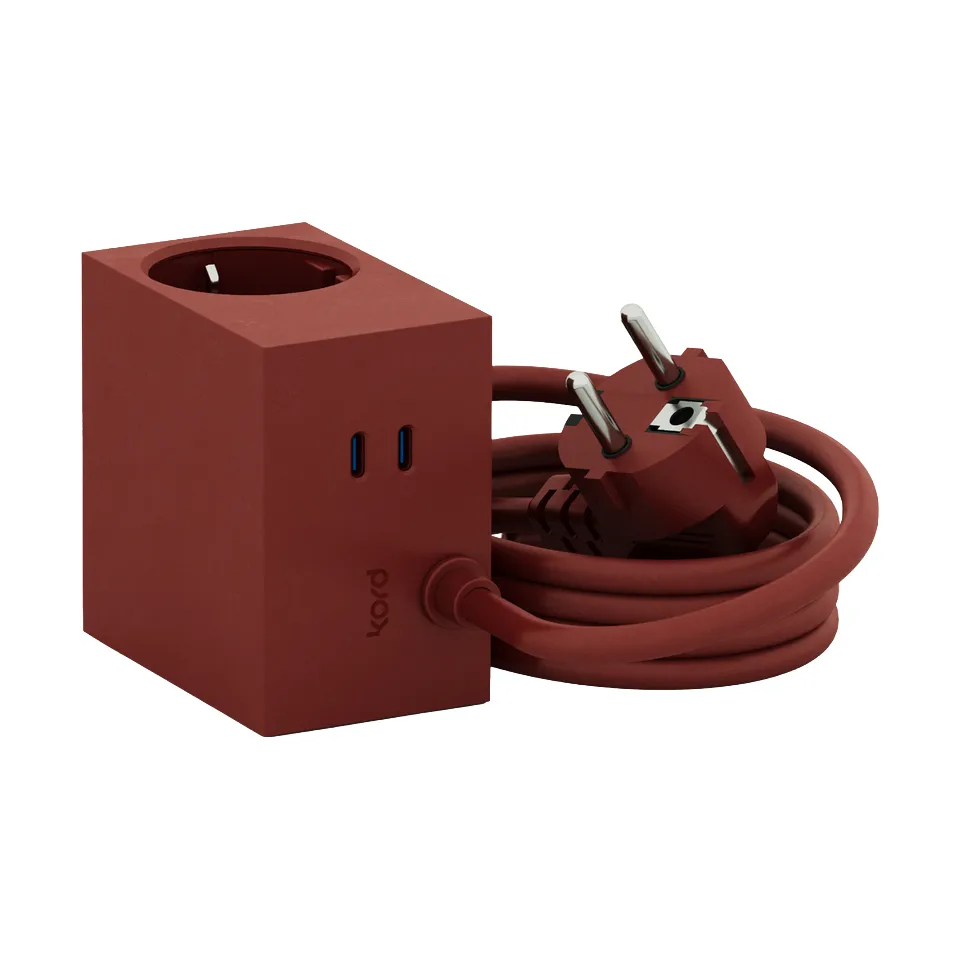 Cuboid+ Steckdosenleiste USB-C 30W 2 m, Fired Brick Kord