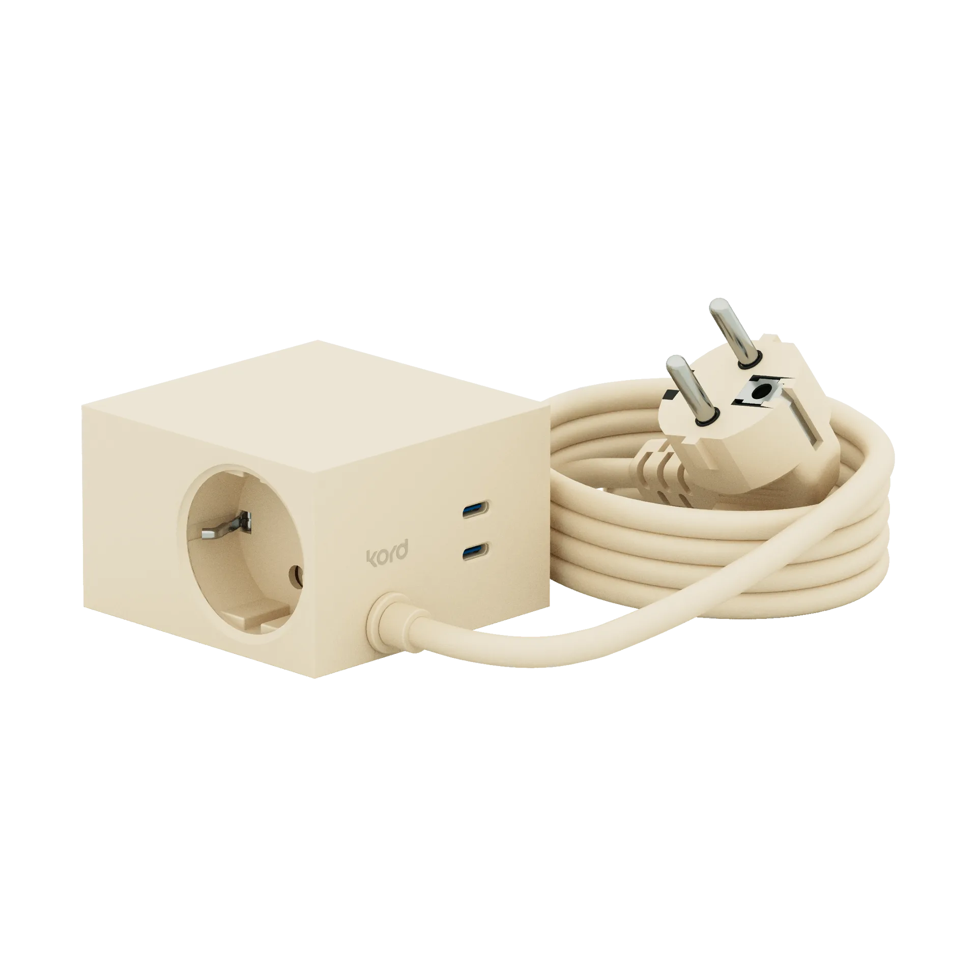 Cuboid+ Steckdosenleiste USB-C 30W 2 m, Pearled Ivory (weiß) Kord