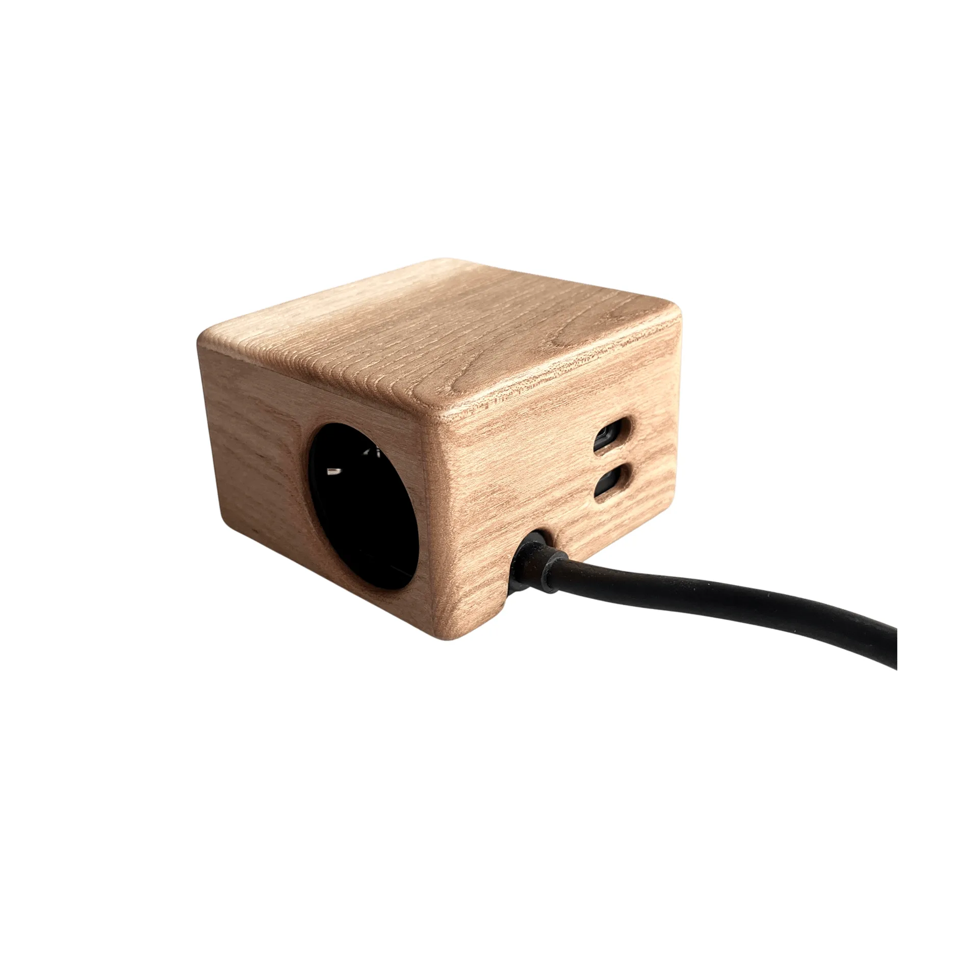 Kord x Bark woodencase-Hülle für Cuboid+ Steckdosenleiste, Rinde Kord