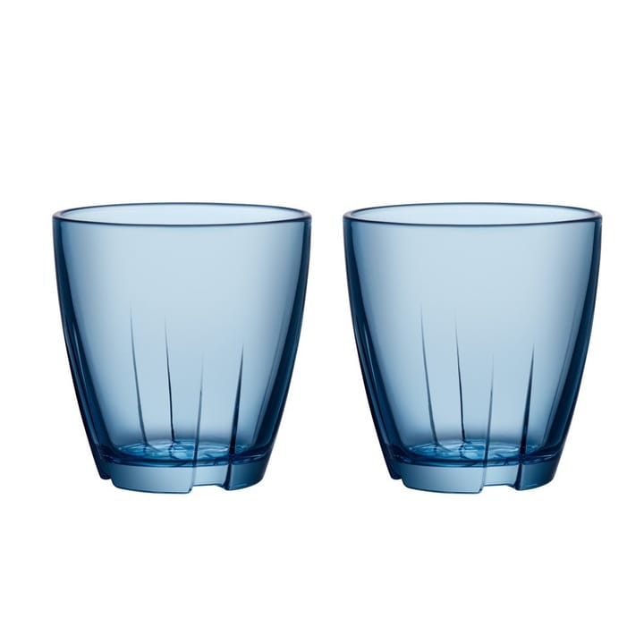Bruk Glas klein 2er Pack - Blau - Kosta Boda
