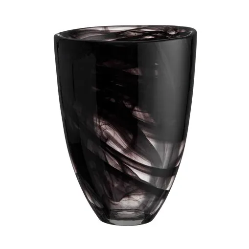 Contrast Vase 200 mm, Schwarz-schwarz Kosta Boda