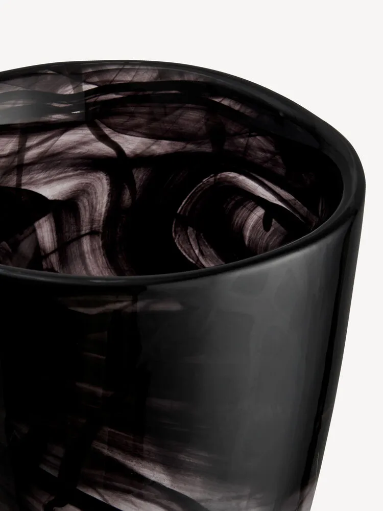 Contrast Vase 200 mm, Schwarz-schwarz Kosta Boda